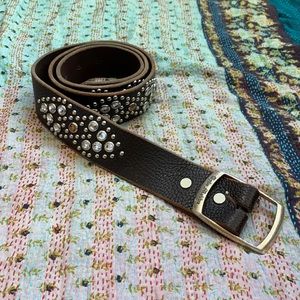 Tylie Malibu Swarovski Crystal Stud Leather Belt